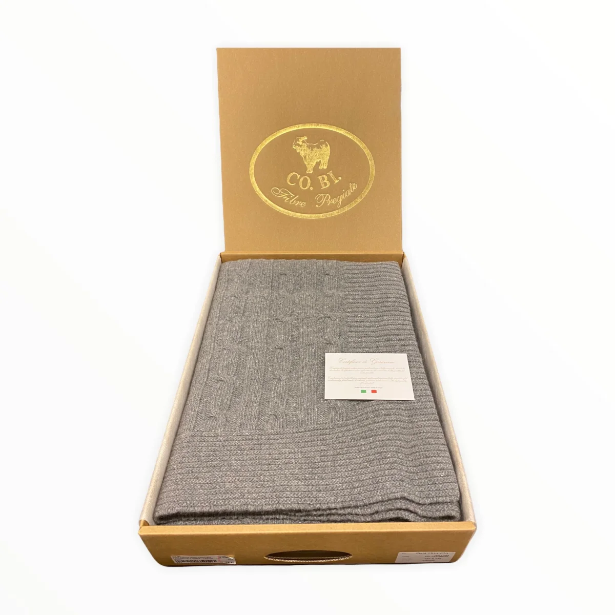 Plaid Treccia Misto Cashmere – Lavorazione a maglia