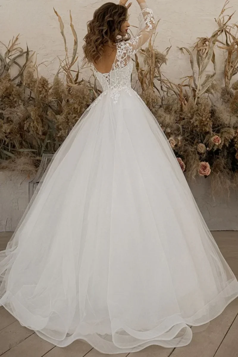 Abito da Sposa Principessa a Maniche Lunghe - immagine 3