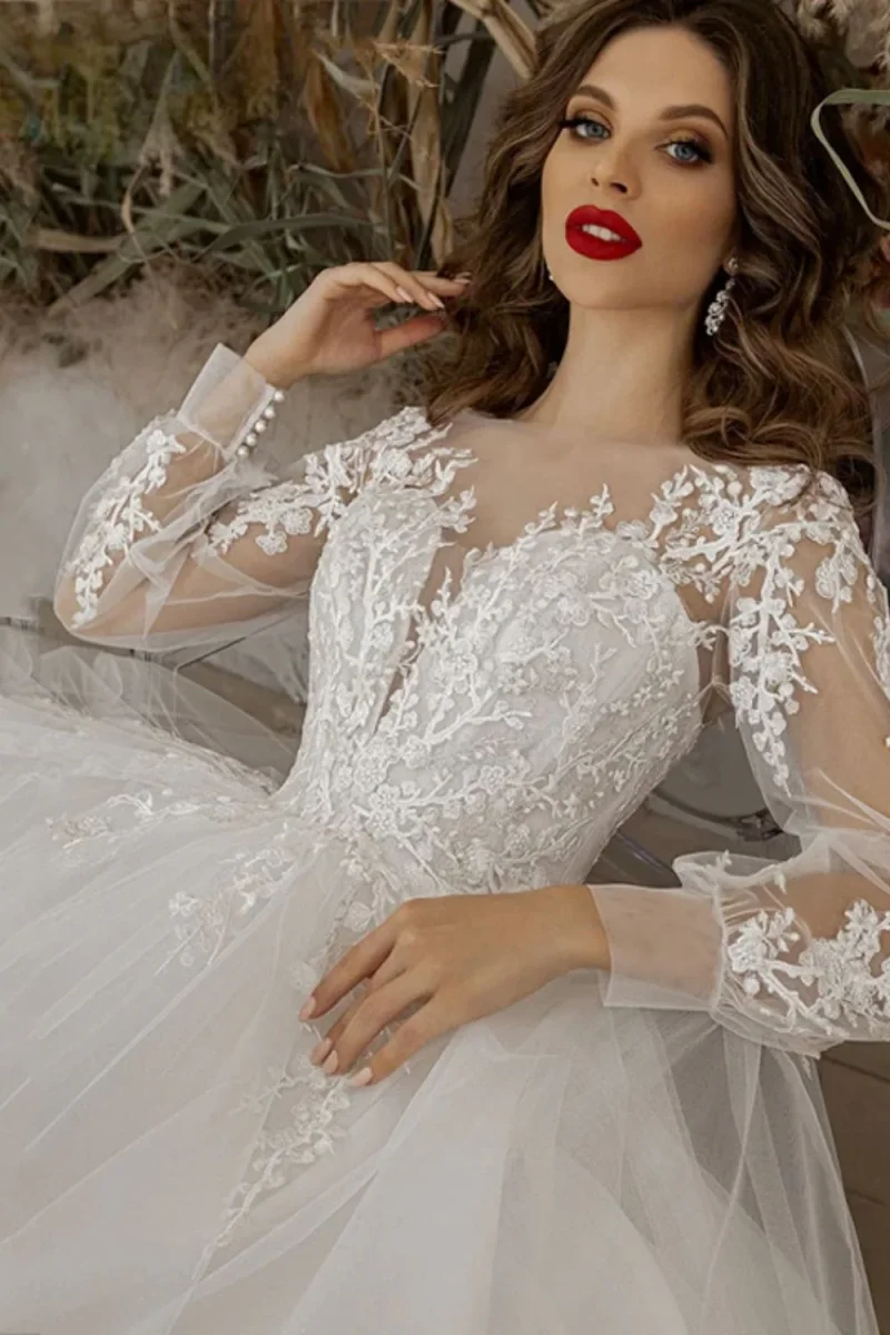 Abito da Sposa Principessa a Maniche Lunghe - immagine 5