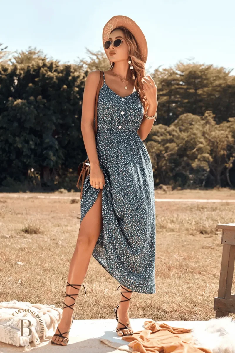 Abito Lungo Bohemien Senza Maniche
