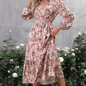 Abito Stile Bohémien Chic a Maniche Lunghe