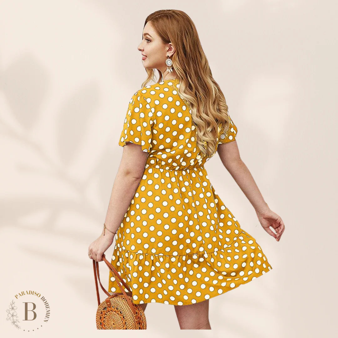 Abito Vintage Taglie Forti a Pois - immagine 3