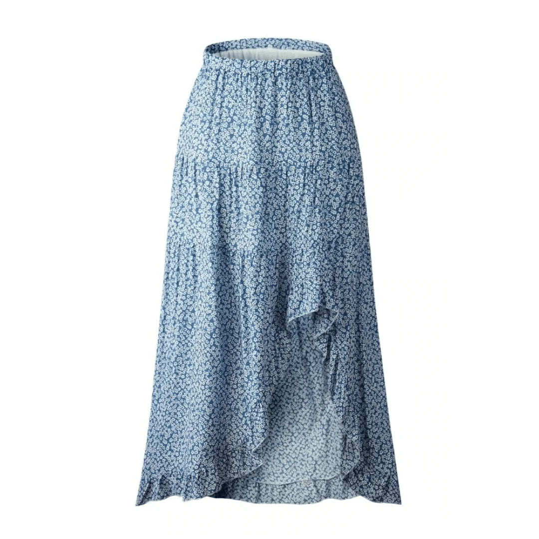Gonna Asimmetrica Blu Boho Chic - immagine 5