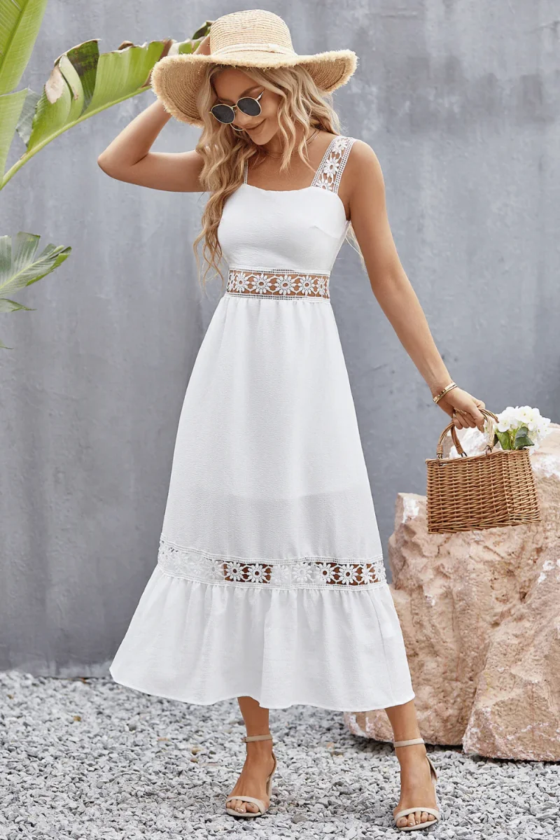Vestito Bianco Lungo in Pizzo - immagine 6
