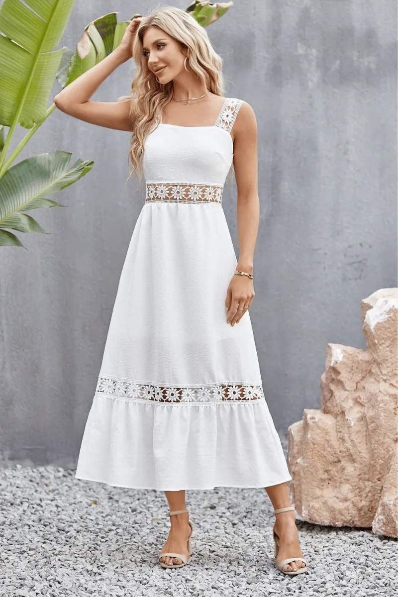 Vestito Bianco Lungo in Pizzo - immagine 5