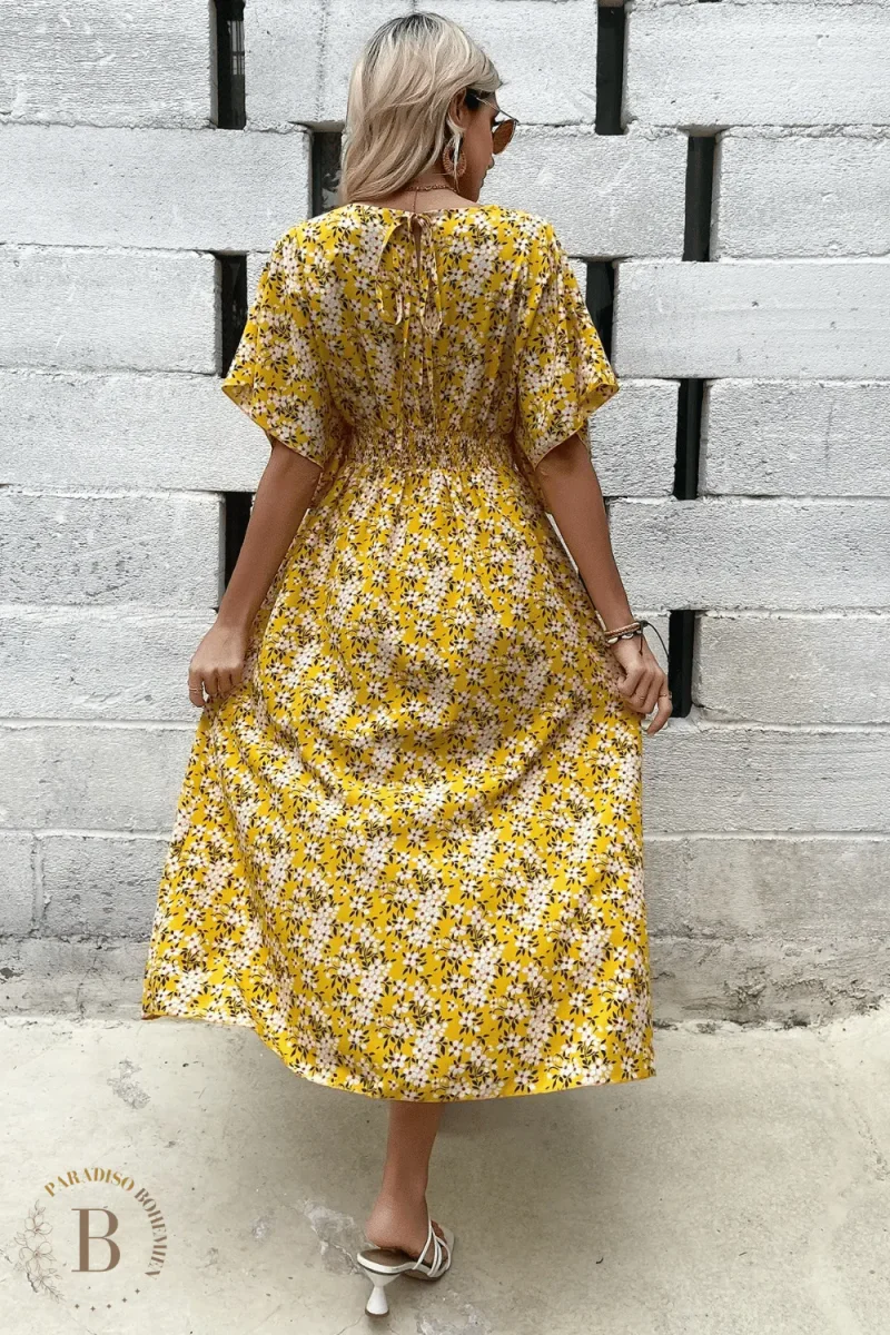 Vestito Giallo Ocra Bohémien - immagine 4