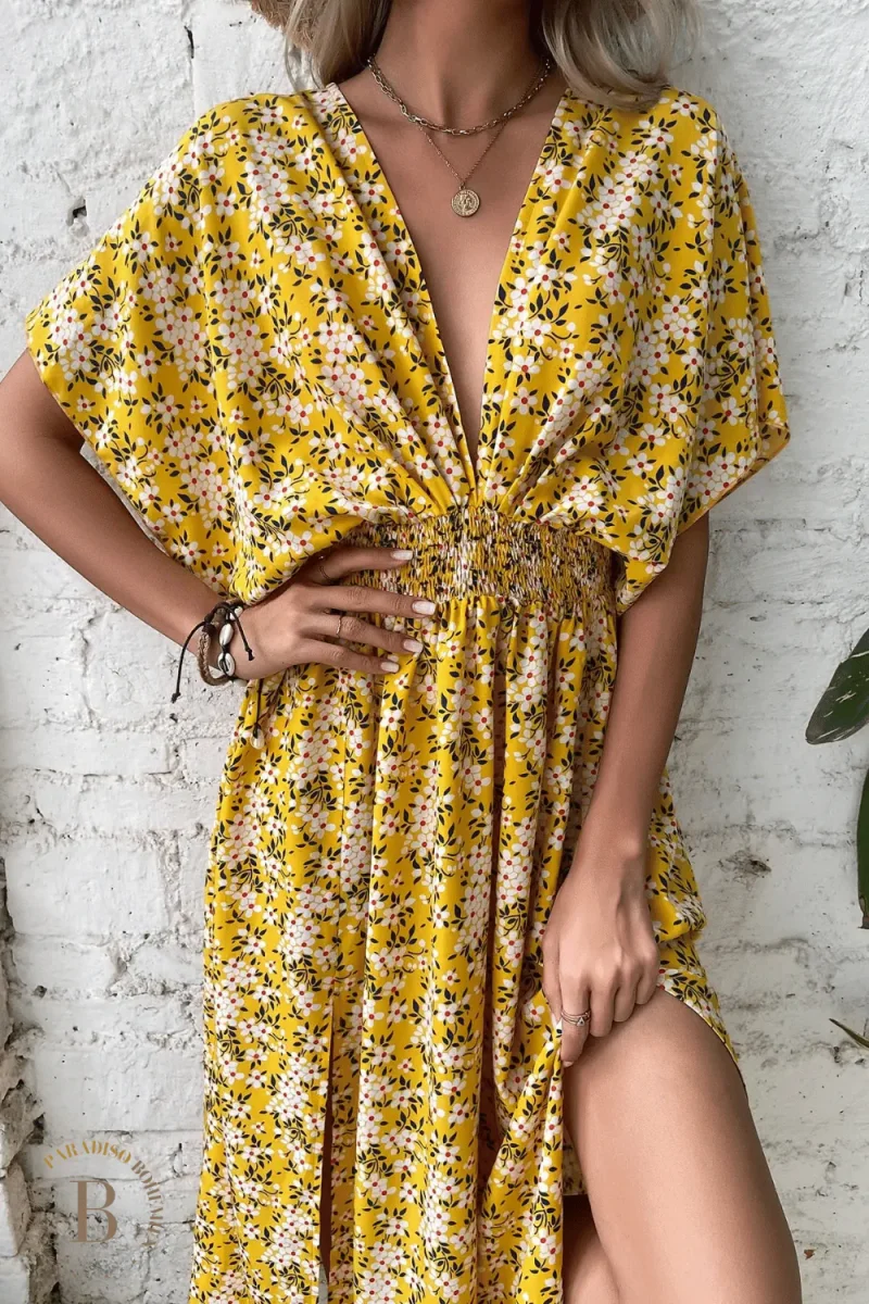 Vestito Giallo Ocra Bohémien - immagine 5