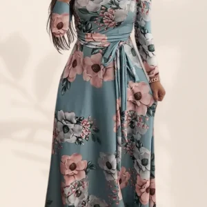 Vestito Lungo a Fiori Taglie Forti